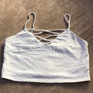 White Criss-Cross crop top